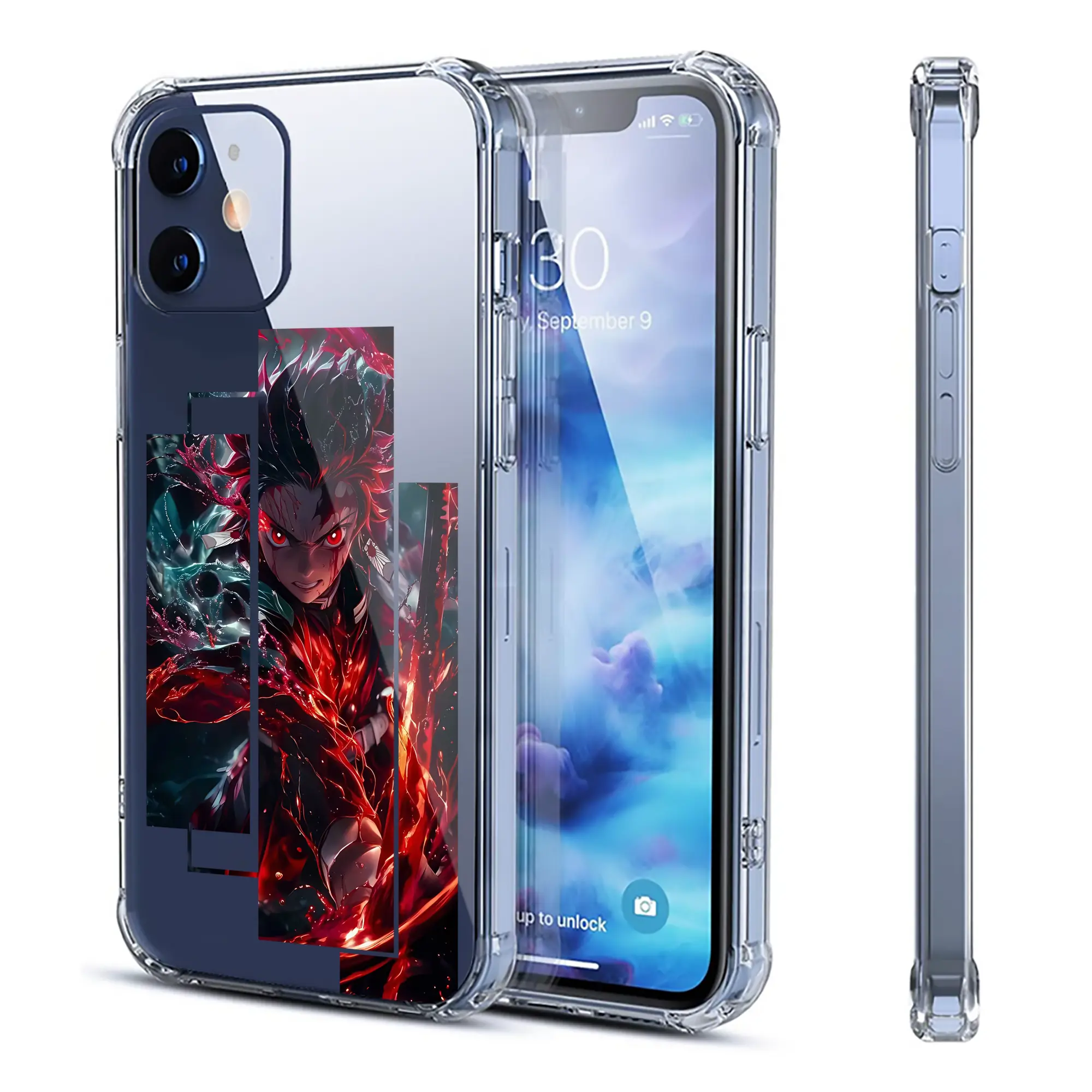 鬼滅の刃 グッズ,竈門 炭治郎 - IPhone 12シリーズ対応 ・ 透明スマホケース ・ クリアソフトケース ・ TPU素材 ・ 耐衝撃 ・ 高密着 ・ 防汚 防指紋 ・ 簡単着脱